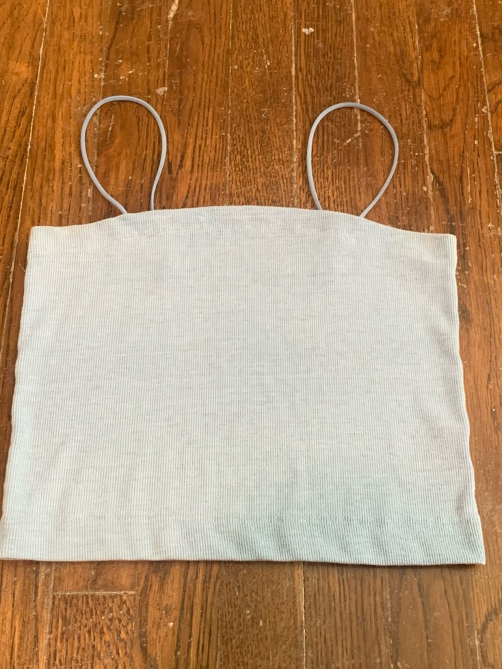 American Eagle Tank Top / Tube Top Ribbed Spaghetti Strap Cropped - Light Blue M